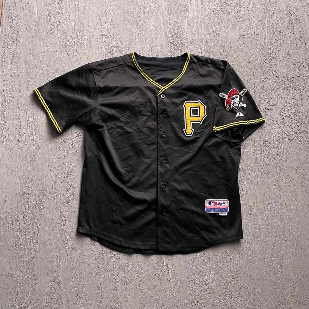 Vintage MLB Pittsburgh Pirates Baseball Jersey Mens 50 Black 2000s Majestic